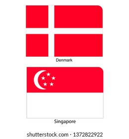 Flags of Denmark and Singapore