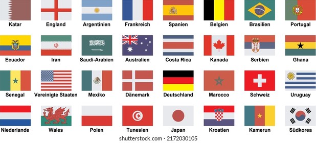 flags of different countries on a white background
