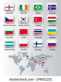 Flags of different countries. Vector.