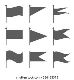 Flags of different shapes . Design element vector
