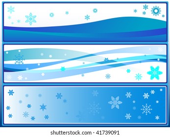 Flags with a different snow background. Vector.