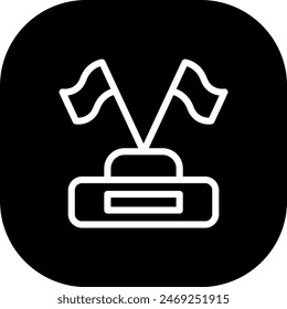 Flags diplomacy icon with black filled line outline style. nation, symbol, flag, national, country, sign, emblem. Vector Illustration