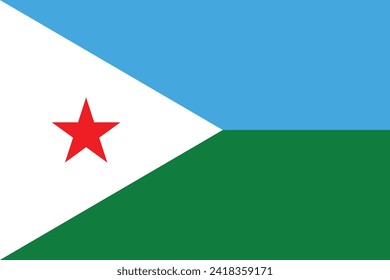 Flags of Djibouti. Flat element design. National Flag. White isolated background 
