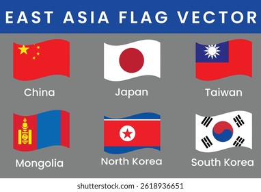 Flags of East Asia, Editable National Flag Set