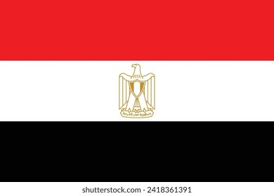 Flags of Egypt. Flat element design. National Flag. White isolated background 