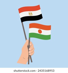 Banderas de Egipto y Níger, Banderas de mano
