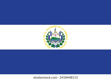 Flags of El Salvador. Flat element design. National Flag. White isolated background 
