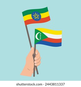 Banderas de Etiopía y Comoras, Banderas de mano