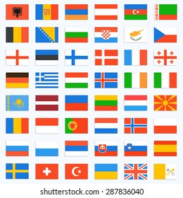 Flags of Europe, complete set. Vector icons