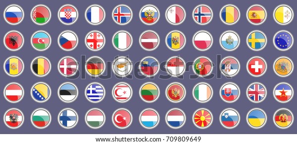 ヨーロッパの国旗 アイコンのセット 3dベクター画像 のベクター画像素材 ロイヤリティフリー