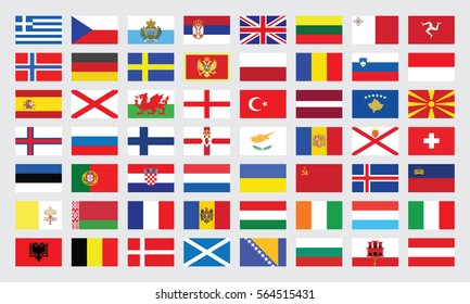 Flags Of Europe . Vector 