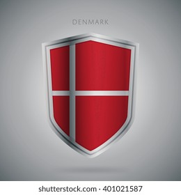 Flags europe vector icon. Denmark flag, isolated.