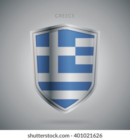 Flags europe vector icon. Greece flag, isolated.