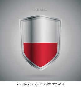 Flags europe vector icon. Poland flag, isolated.