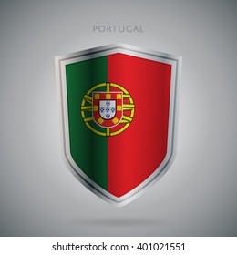 Flags europe vector icon. Portugal flag, isolated. Modern design. National country flag. Country of member the European Union.