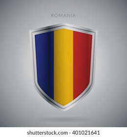 Flags europe vector icon. Romania flag, isolated. Modern design.
