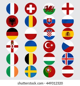 Flags of Europe. Vector illustration.