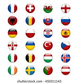 Flags of Europe. Vector illustration.