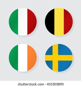 Flags of Europe. Vector illustration.