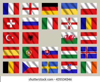 Flags of Europe vector set