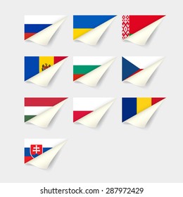 Flags of European countries. Eastern Europe