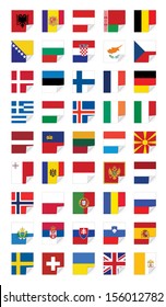 Flags of European States, on white