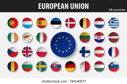 Flags of European Union and members .