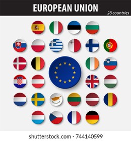 Flags of European Union and members .