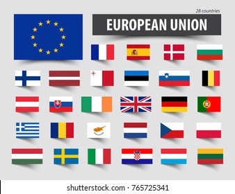 Flags of European Union and memberships .