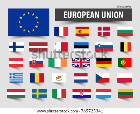 Flags of European Union and memberships .