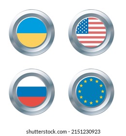 flags european union usa ukraine russia
