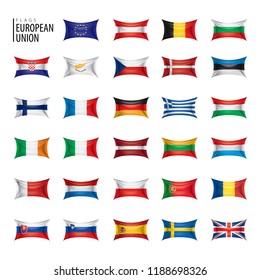 flags of the european union. Vector illustration.