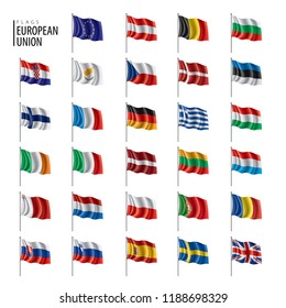 flags of the european union. Vector illustration.