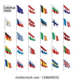 flags of the european union. Vector illustration.