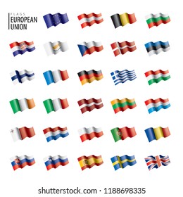 flags of the european union. Vector illustration.