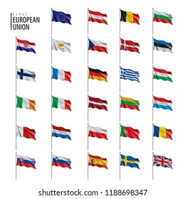 flags of the european union. Vector illustration.