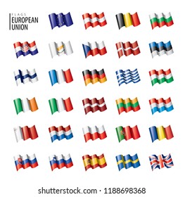 flags of the european union. Vector illustration.