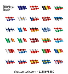 flags of the european union. Vector illustration.