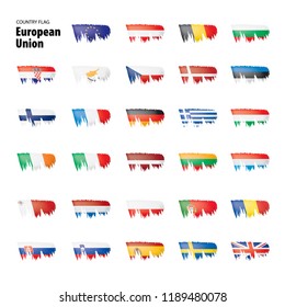 flags of the european union. Vector illustration.