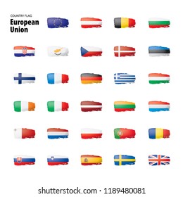 flags of the european union. Vector illustration.