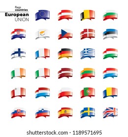 flags of the european union. Vector illustration.
