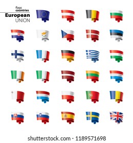 flags of the european union. Vector illustration.