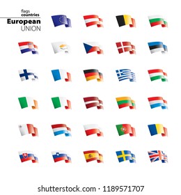 flags of the european union. Vector illustration.