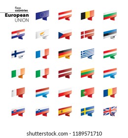 flags of the european union. Vector illustration.