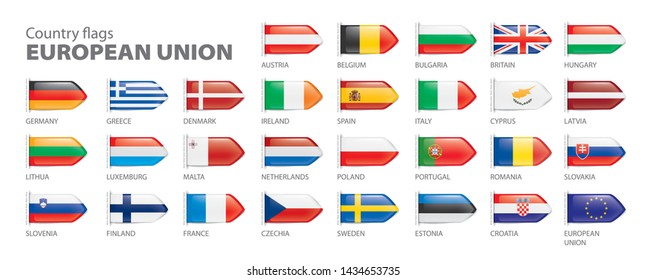 flags of the european union. Vector illustration.