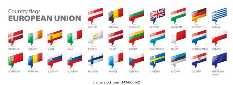 flags of the european union. Vector illustration.