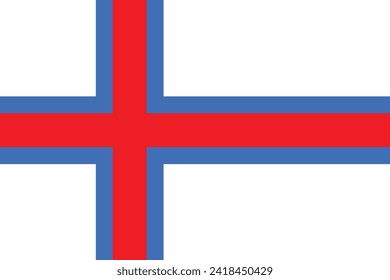 Flags of the Faroe Islands. Flat element design. National Flag. White isolated background 