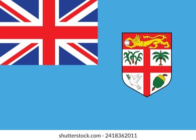 Flags of Fiji. Flat element design. National Flag. White isolated background 