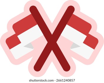 Fahnen flachen Stil Aufkleber Design