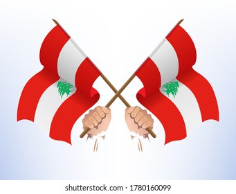 Flags fluttered across from the country of Lebanon